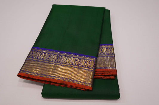 Bottle green vintage kanchipuram silk saree