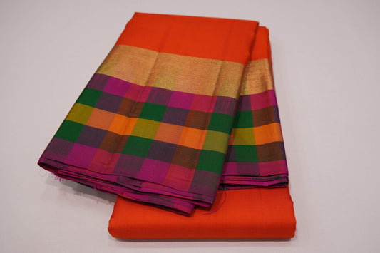 Orange vintage kanchipuram silk saree