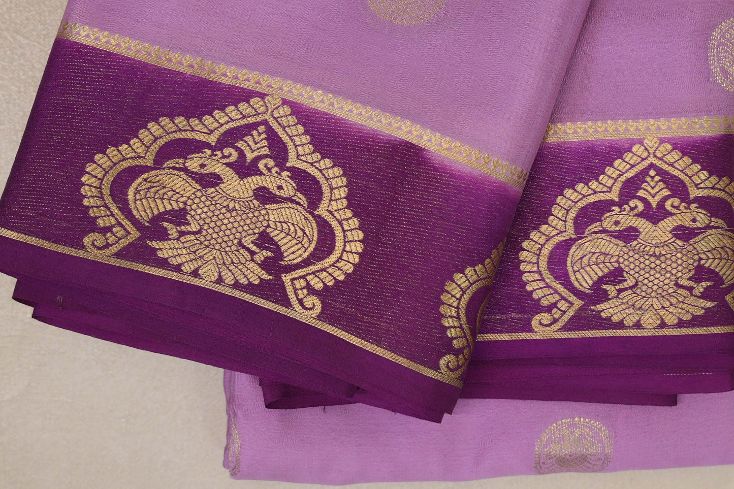 Lavender Mysore Silk Saree border