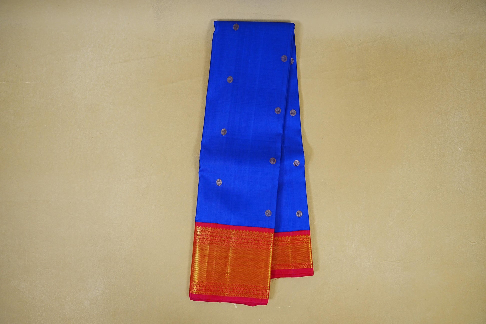 Royal Blue with Reddish Pink Borders Vintage Kanjivaram Silk Saree  online