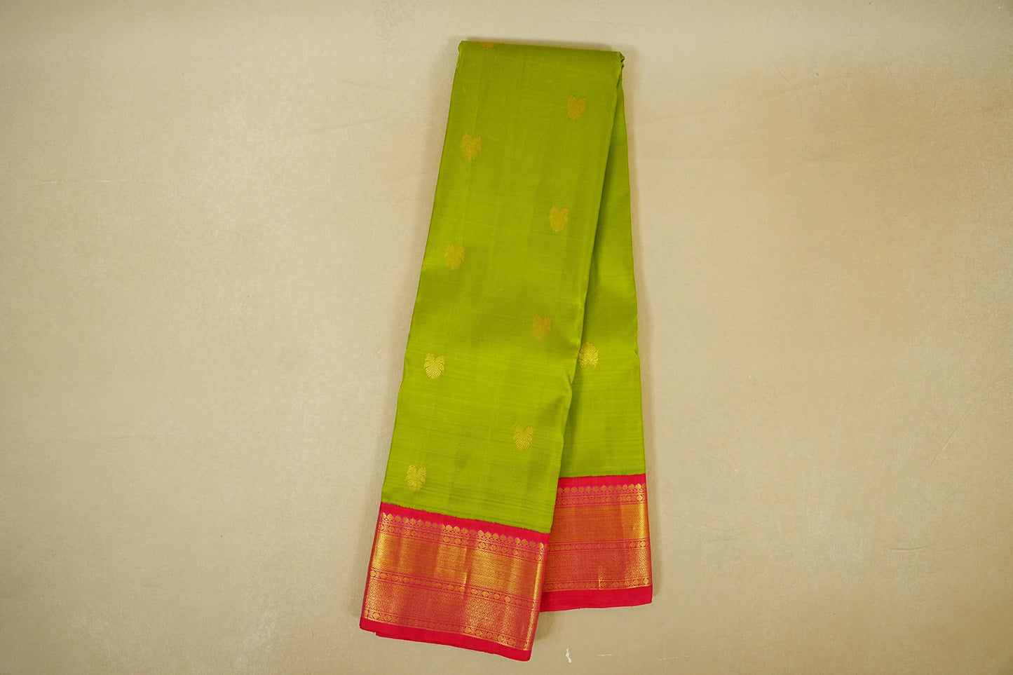 Parrot Green with Reddish Pink Borders Vintage Kanjivaram Silk Saree online