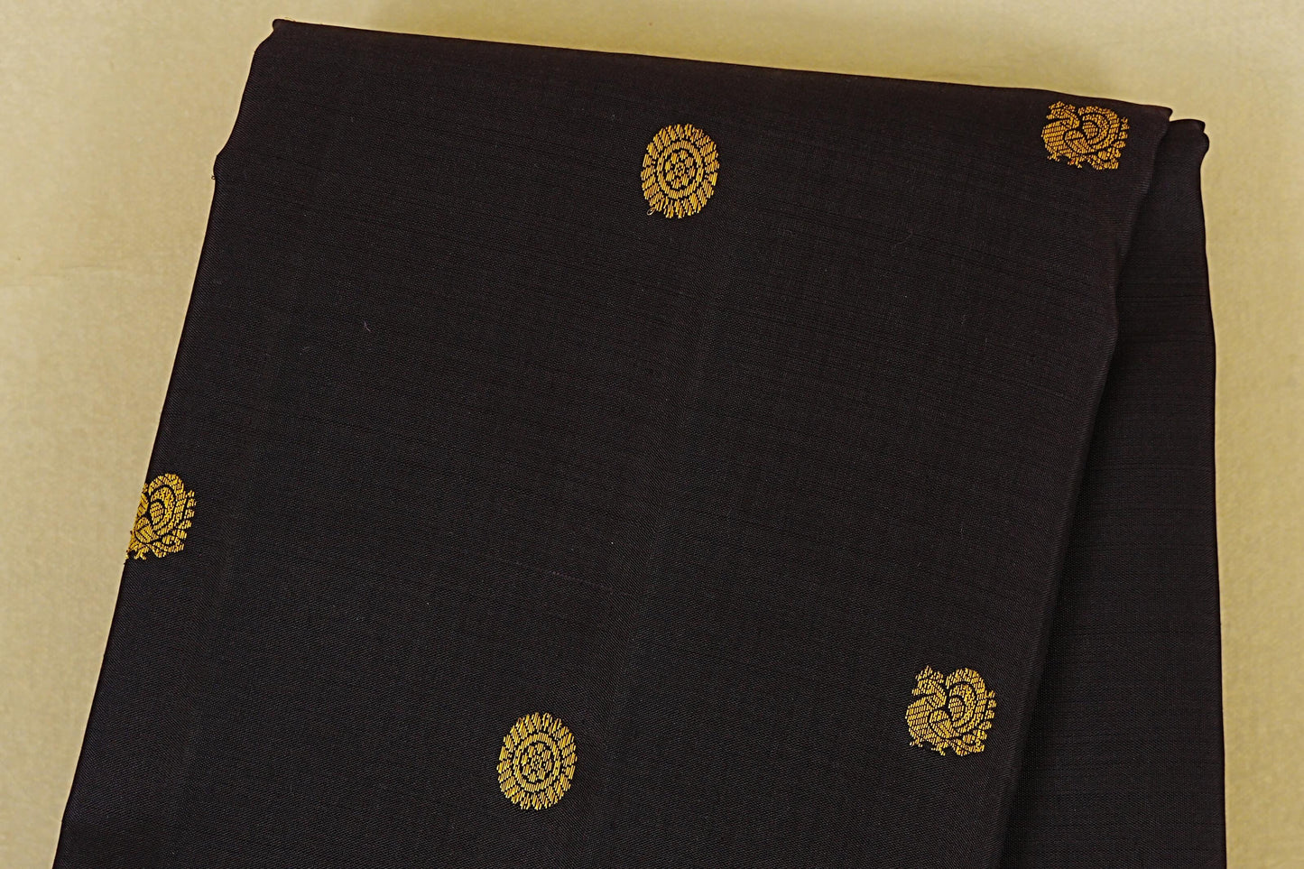 Dark Navy Blue Vintage Kanjivaram Silk Saree body zoom
