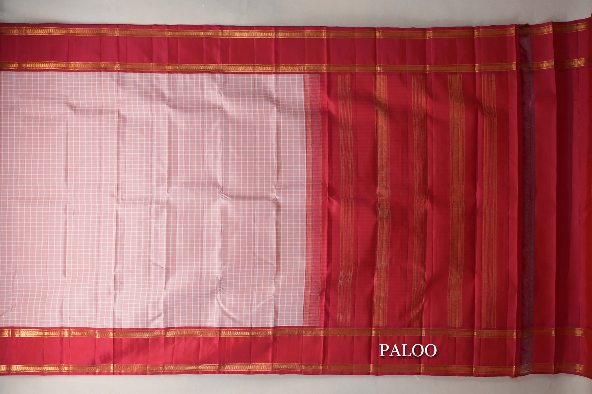 Peach Pink Vintage Kanjivaram Silk Saree paloo