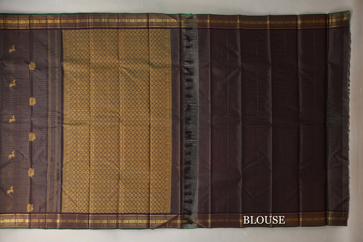 Deep plum Kanjivaram Silk Saree blouse