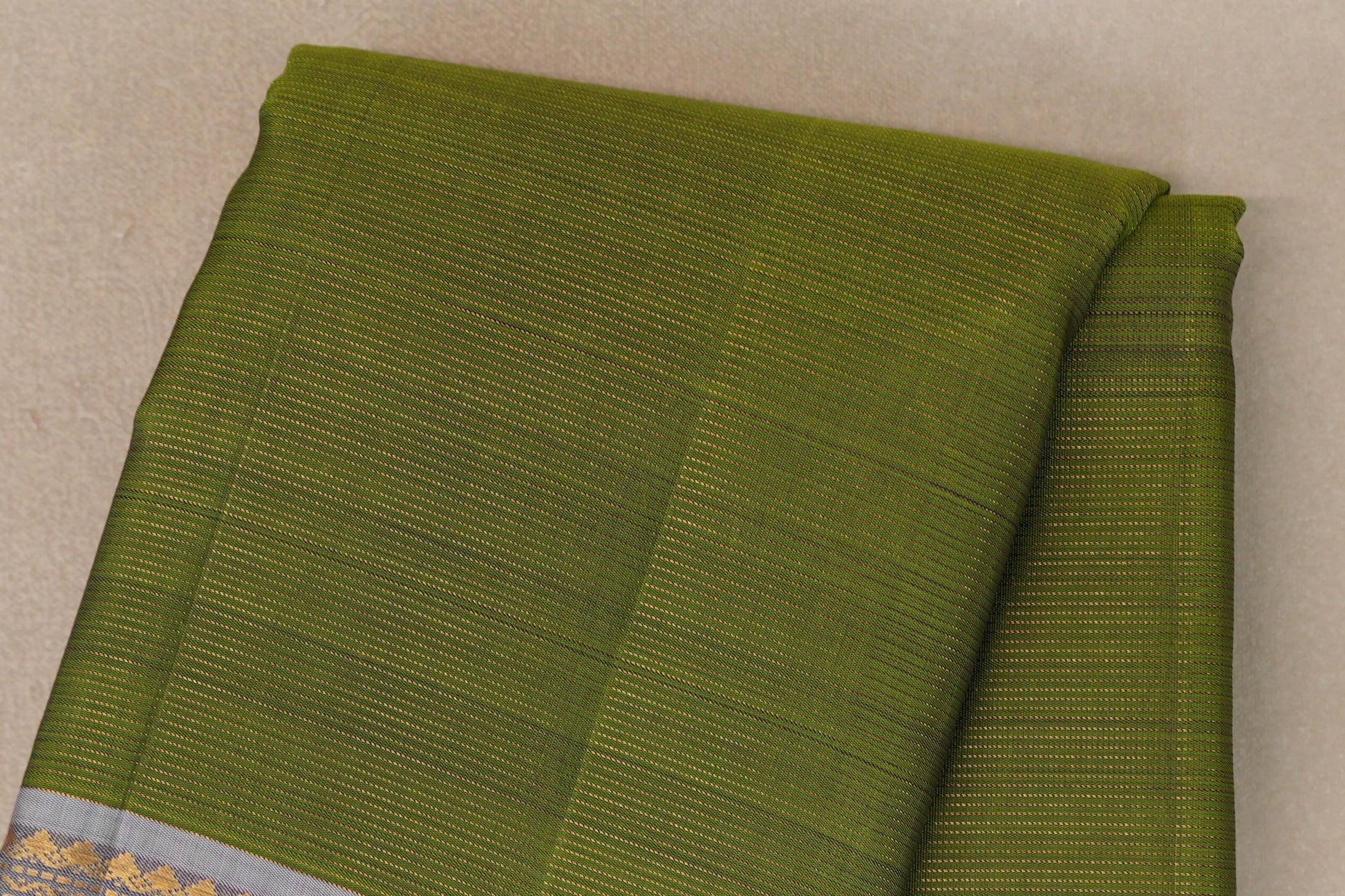 Olive Green Kanjivaram Silk Saree Olive Green Kanjivaram Silk Saree body zoom