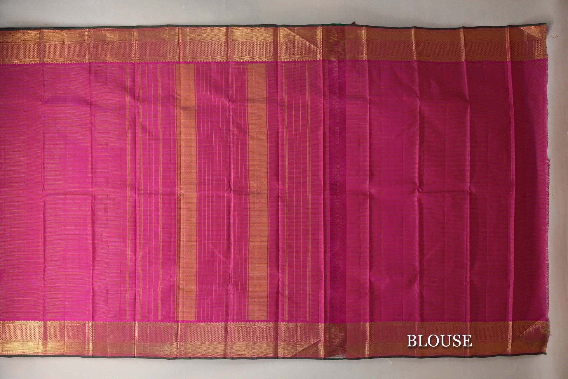 Bright Pink Kanjivaram Silk Saree blouse