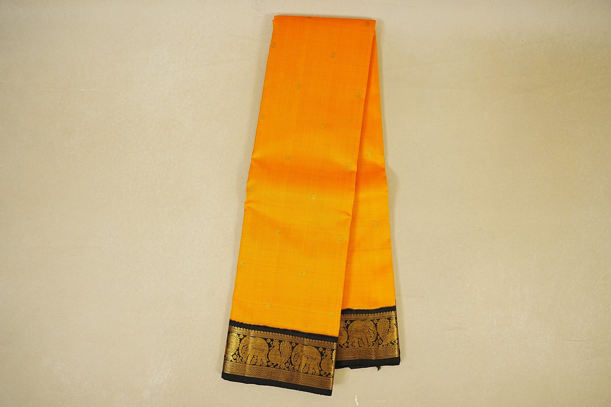 Deep Turmeric Yellow Vintage Kanjivaram Silk Saree online