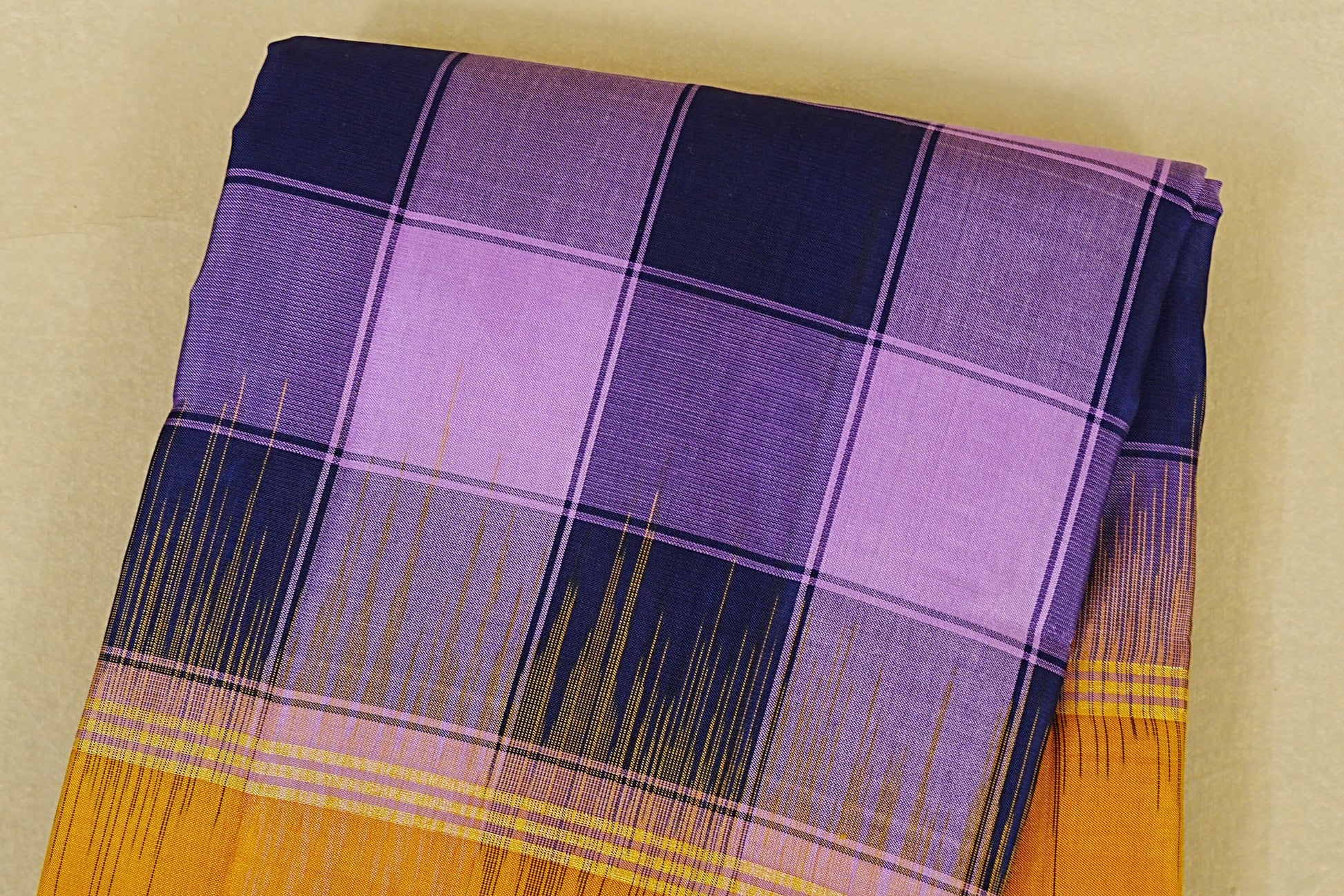 Multi Color Checks Light Weight Kanchipuram Silk Saree body zoom