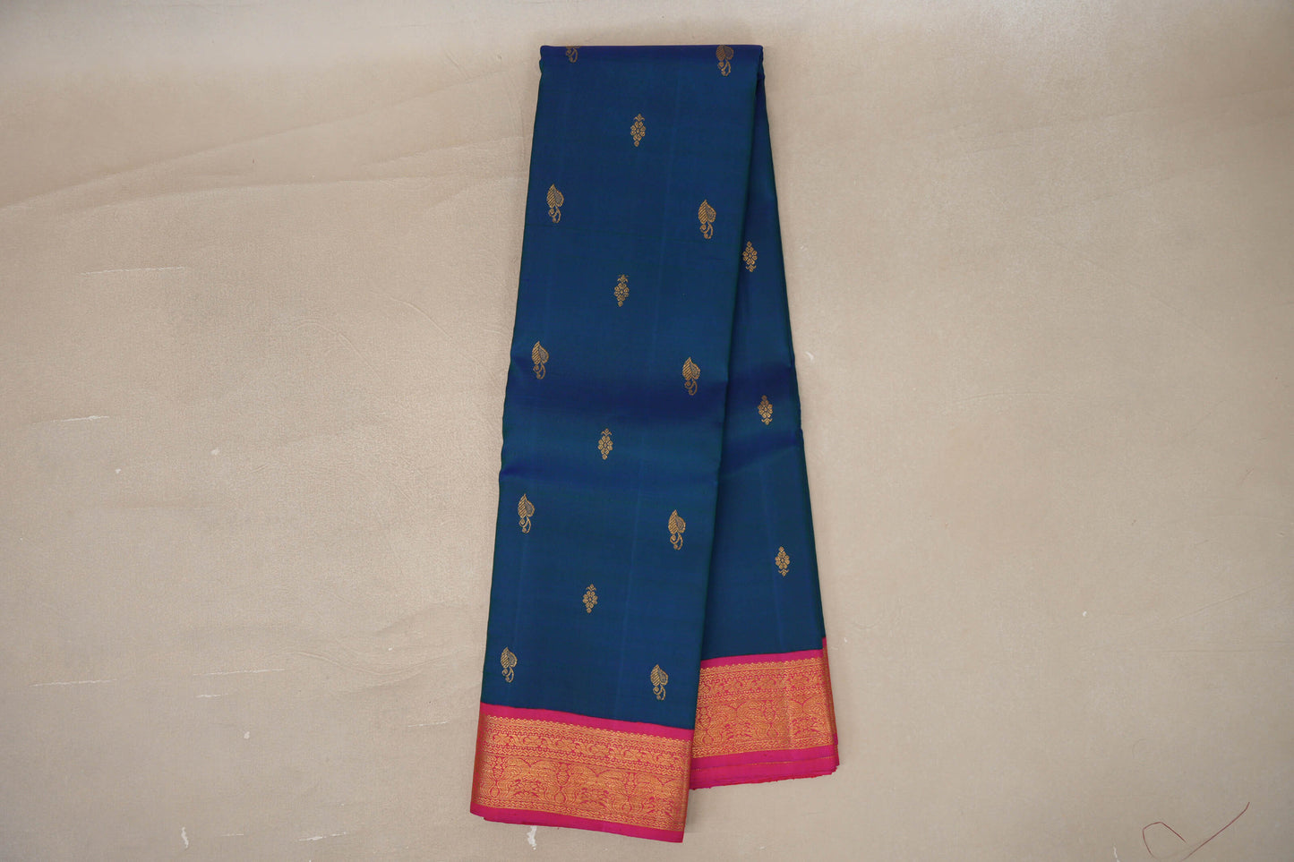 Peacock Blue Vintage Kanjivaram Silk Saree online