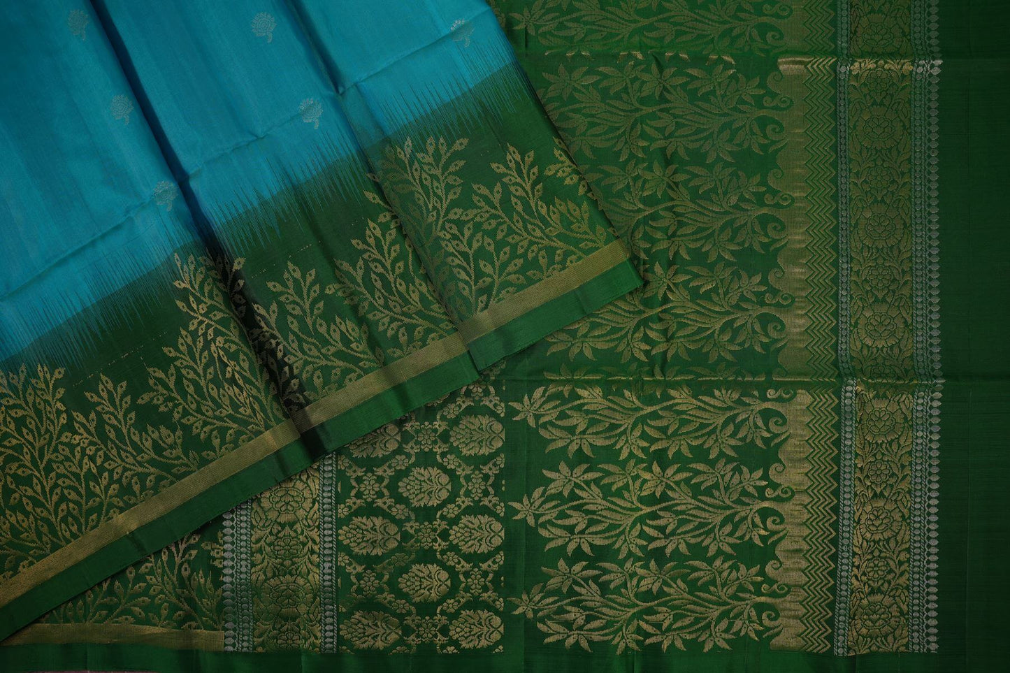Rama green soft silk saree