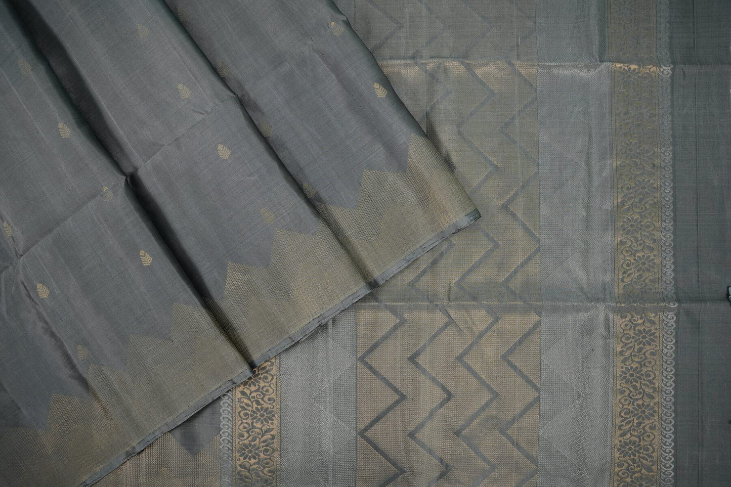 Grey soft silk saree
