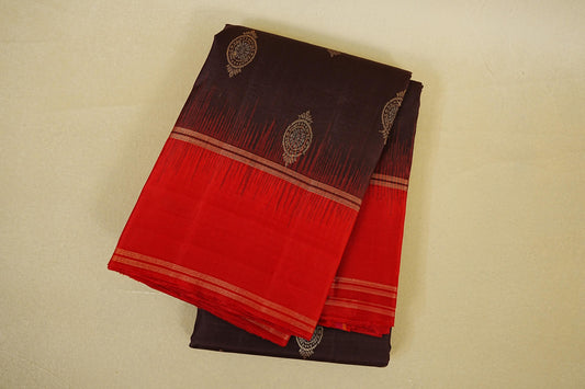 Dark Coffee Brown Light Weight Kanchipuram Silk Saree