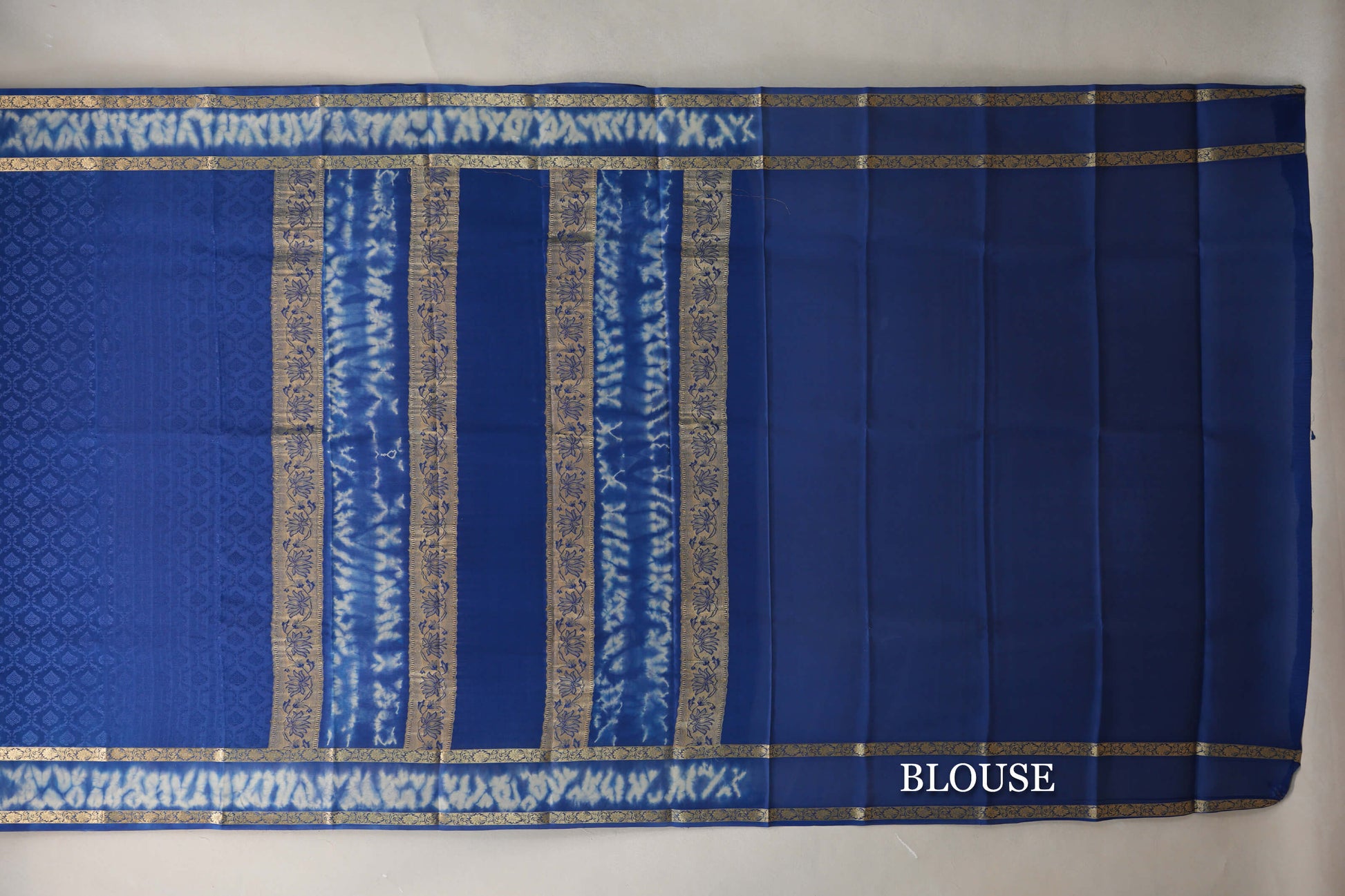 Ink Blue Mysore Silk Saree blouse