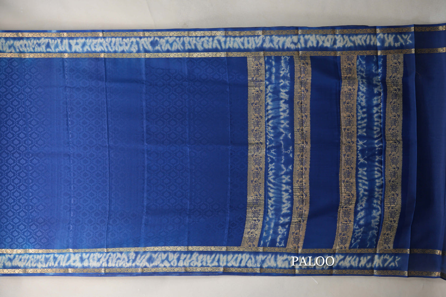 Ink Blue Mysore Silk Saree paloo