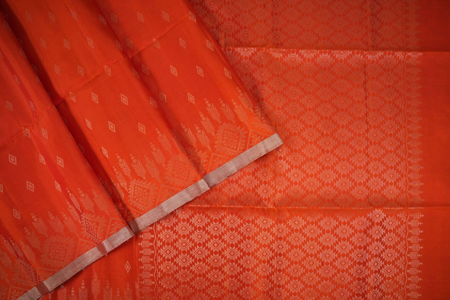 Fanta orange soft silk saree