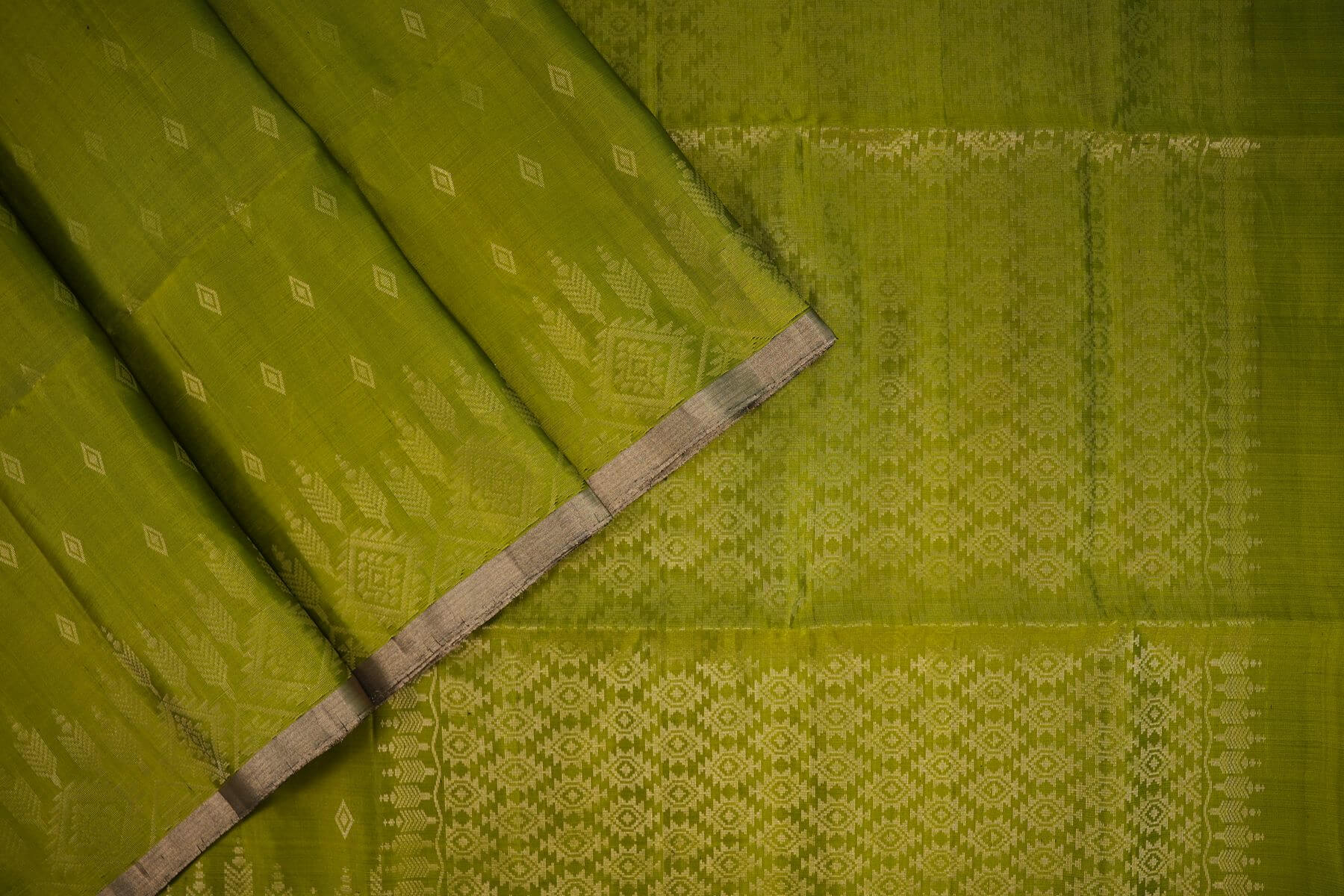 Mehendi green soft silk saree
