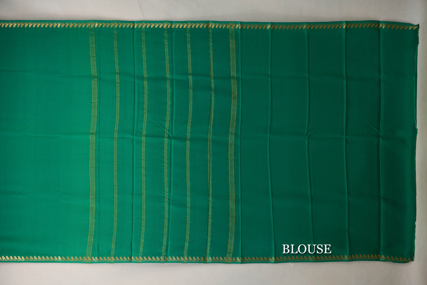 Emerald Green Mysore Silk Saree blouse
