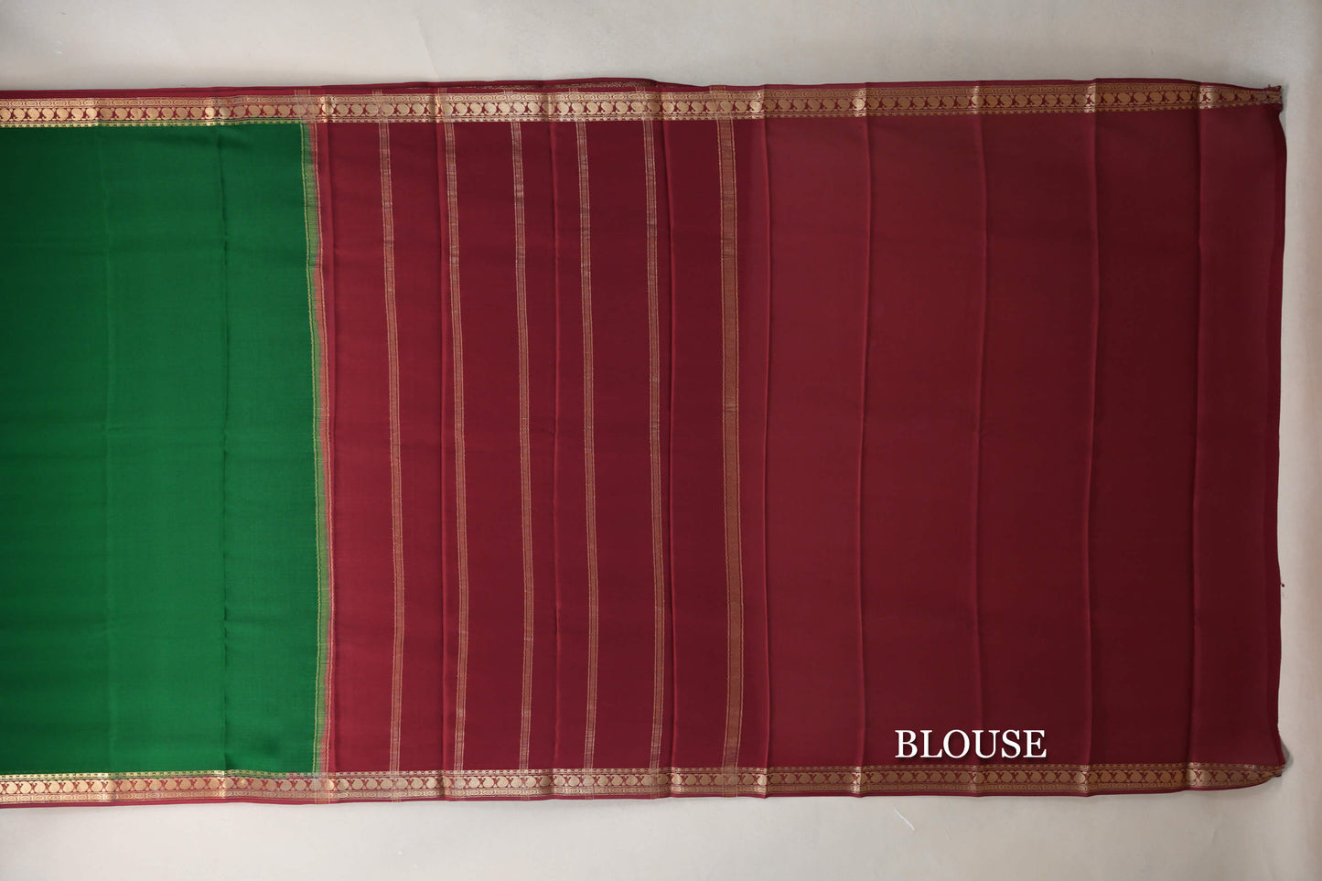 Forest Green Mysore Silk Saree blouse