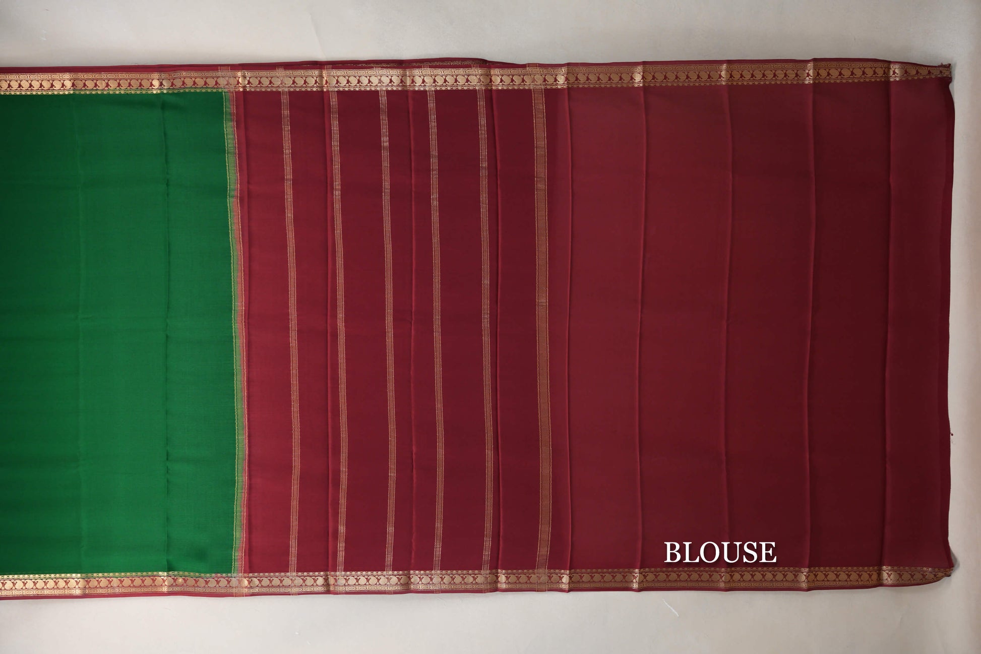 Forest Green Mysore Silk Saree blouse