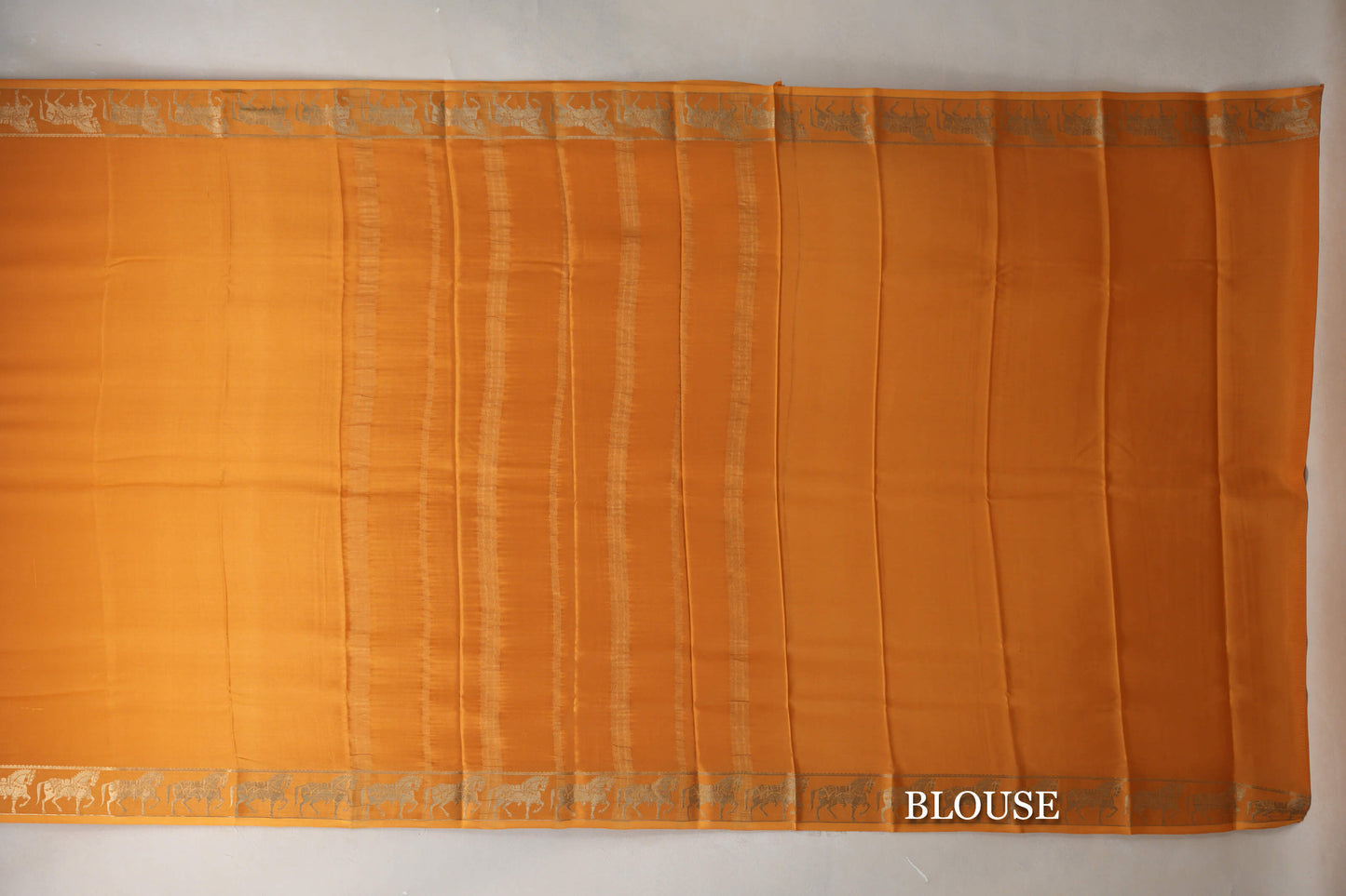 Oil Mustard Mysore Silk Saree blouse