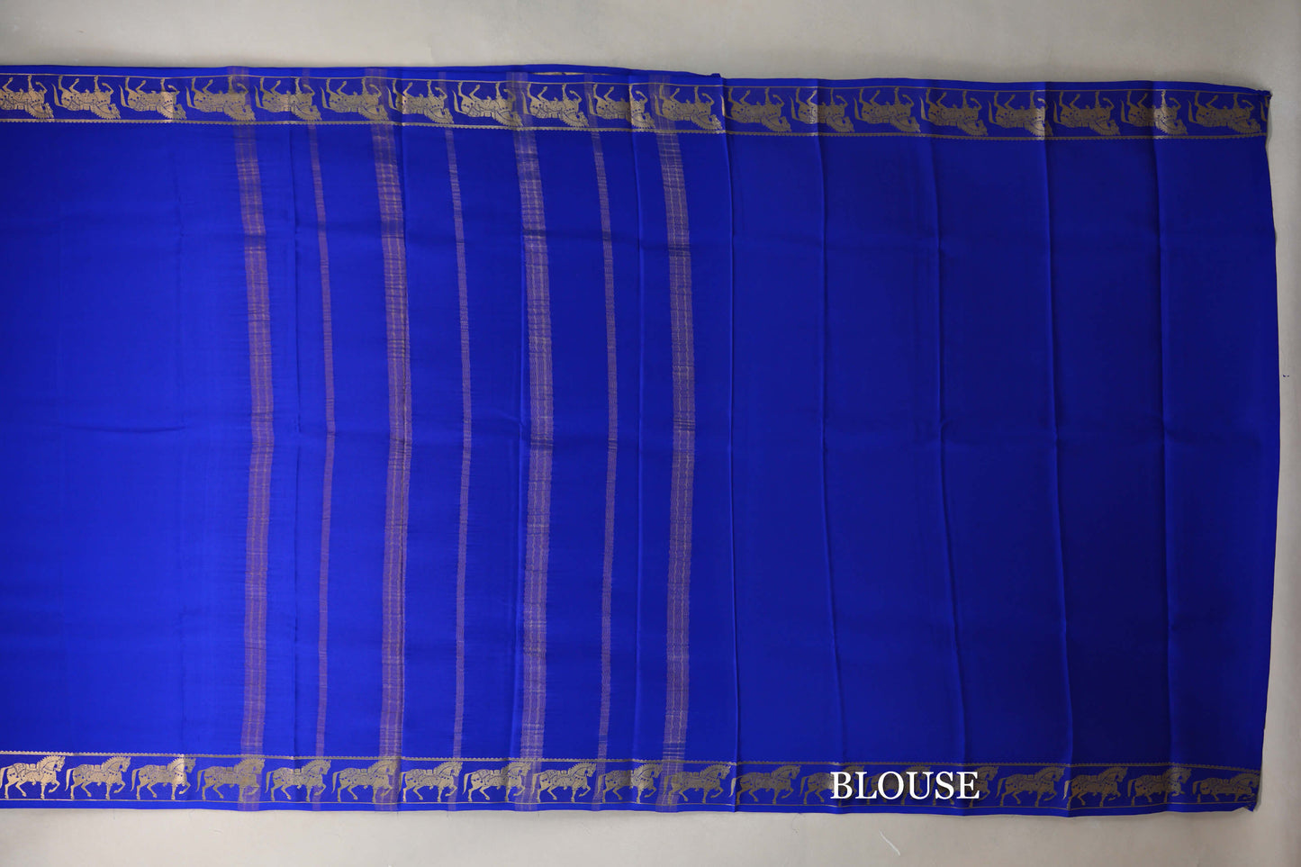Bright Royal Blue Mysore Silk Saree blouse