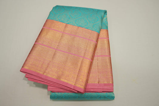 Sky blue vintage kanchipuram silk saree
