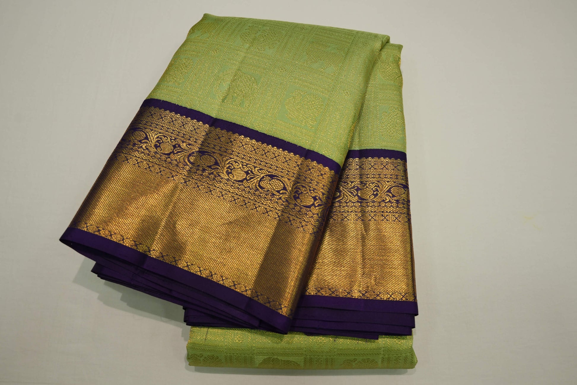 Pistha green vintage kanchipuram silk saree