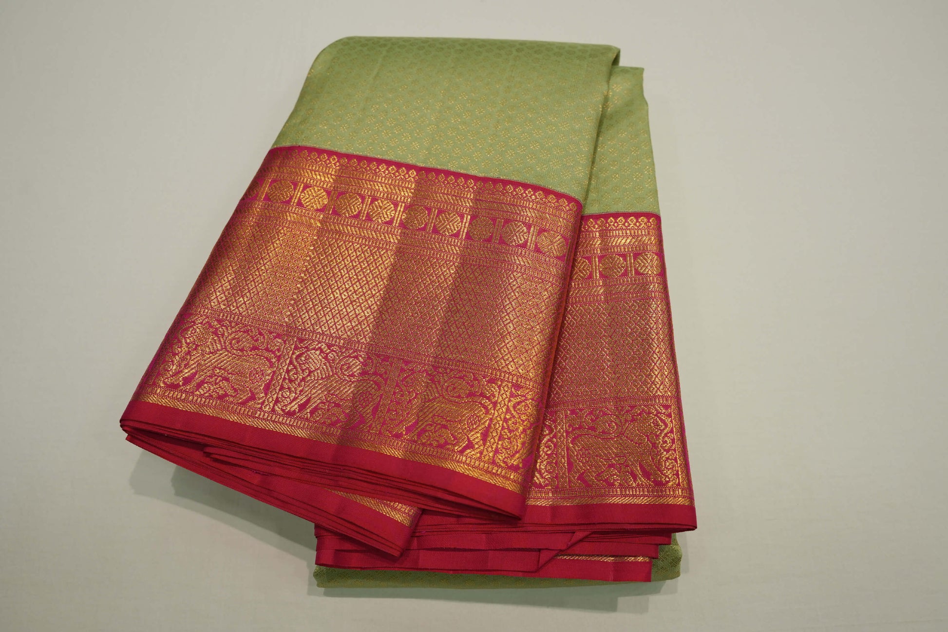 Elaichi green vintage kanchipuram silk saree
