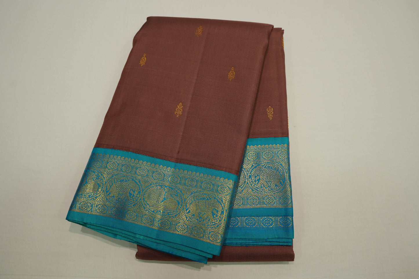 Brown vintage kanchipuram silk saree
