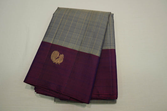 Grey vintage kanchipuram silk saree
