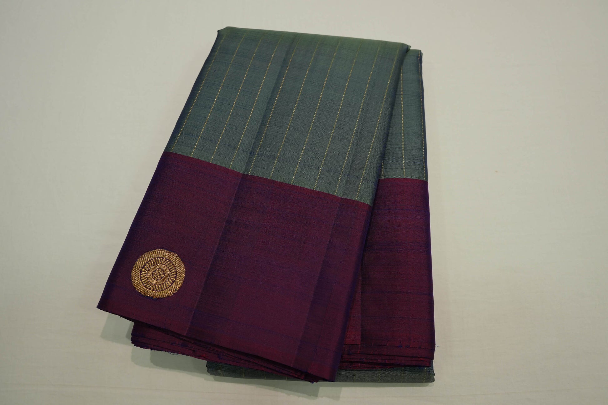 Grey vintage kanchipuram silk saree
