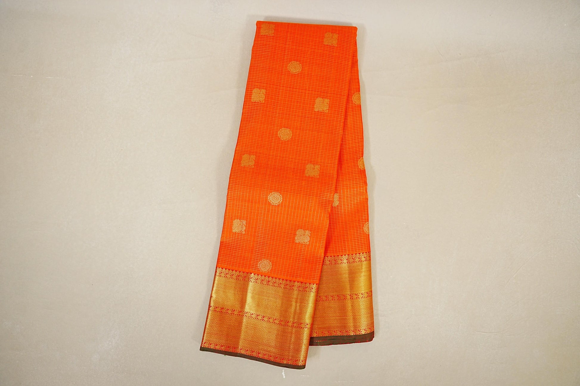 Reddish Orange Heirloom Kanjivaram Silk Saree online