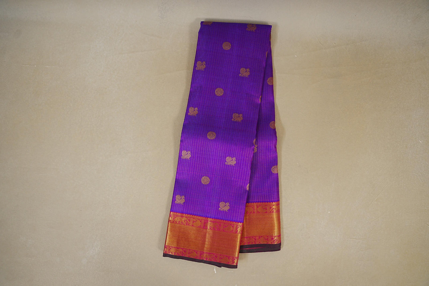 Dual Tone Purple and Blue Heirloom Kanjivaram Silk Saree online