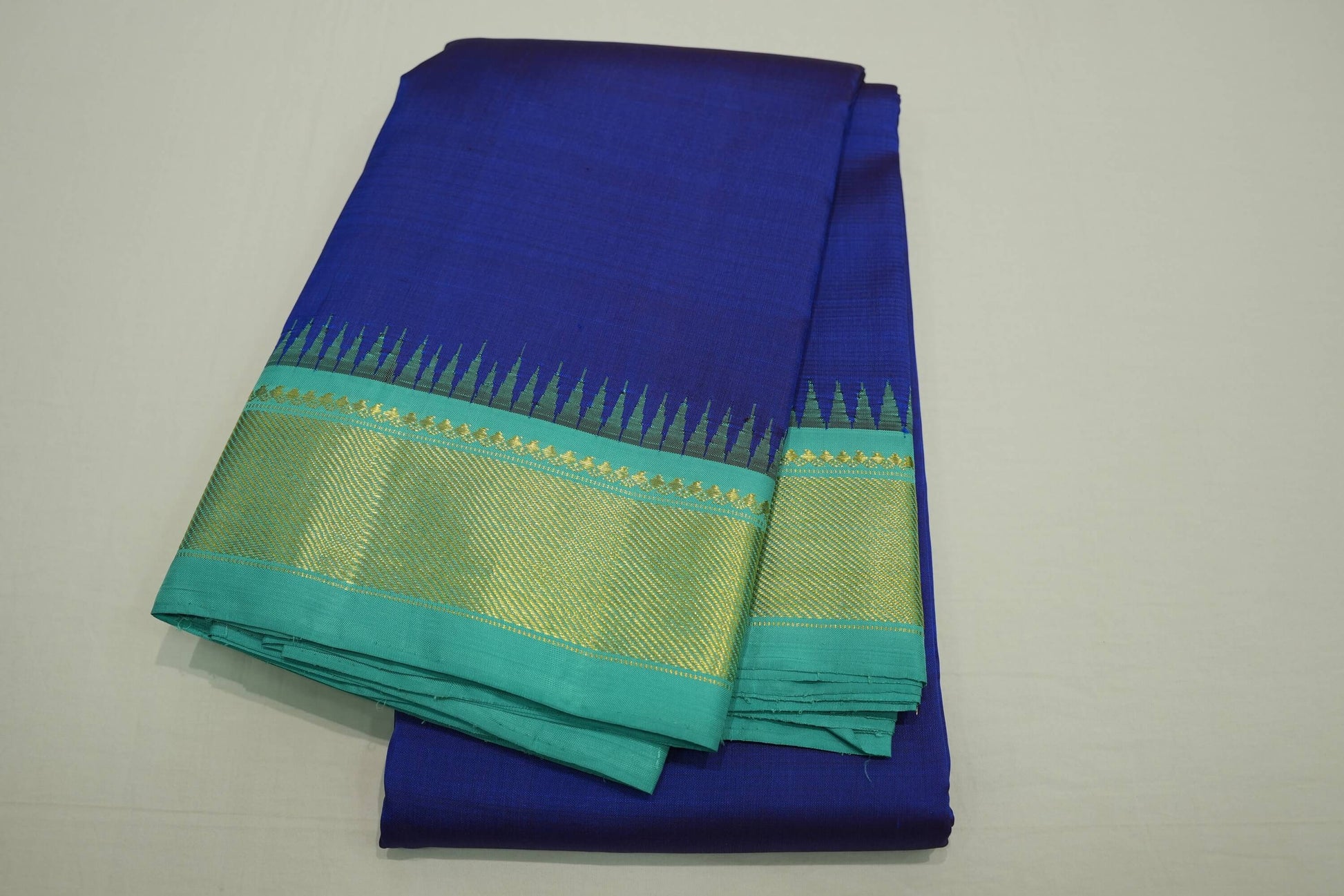 Ink blue vintage kanchipuram silk saree