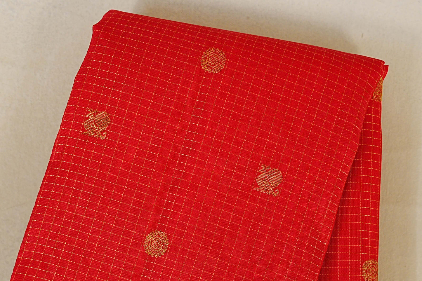 Red Heirloom Kanjivaram Silk Saree  body zoom