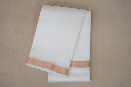Milk White Light Weight Kanchipuram Silk Saree by Shreenivas Silks PSSR019631
