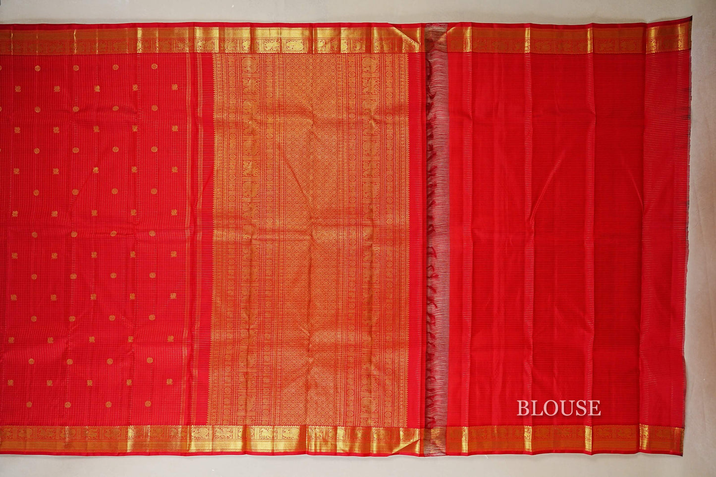 Red Heirloom Kanjivaram Silk Saree  blouse
