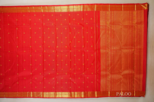 Red Heirloom Kanjivaram Silk Saree  paloo