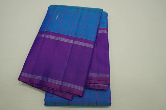 Peacock blue vintage kanchipuram silk saree