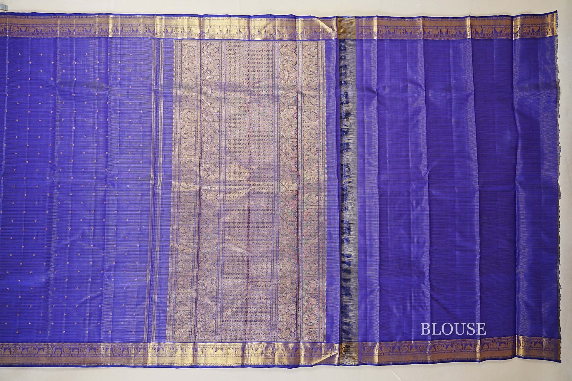 Royal Blue Heirloom Kanjivaram Silk Saree blouse