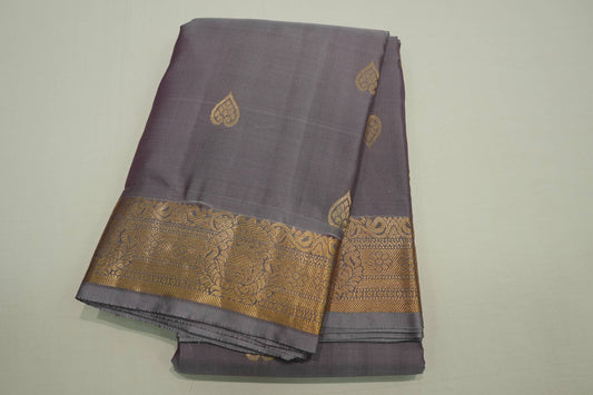 Greyish pink light weight kanchipuram silk saree