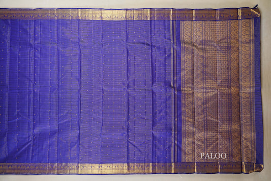 Royal Blue Heirloom Kanjivaram Silk Saree paloo