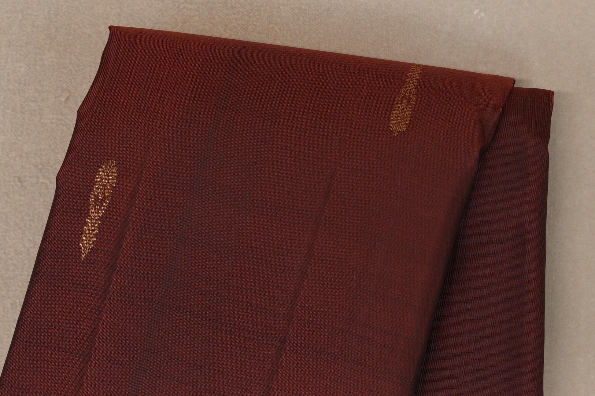 Coffee Bean Brown Vintage Kanjivaram Silk Saree  body zoom