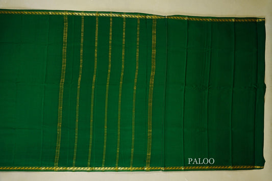 Bottle Green with gold borders Mysore Silk Saree blouse