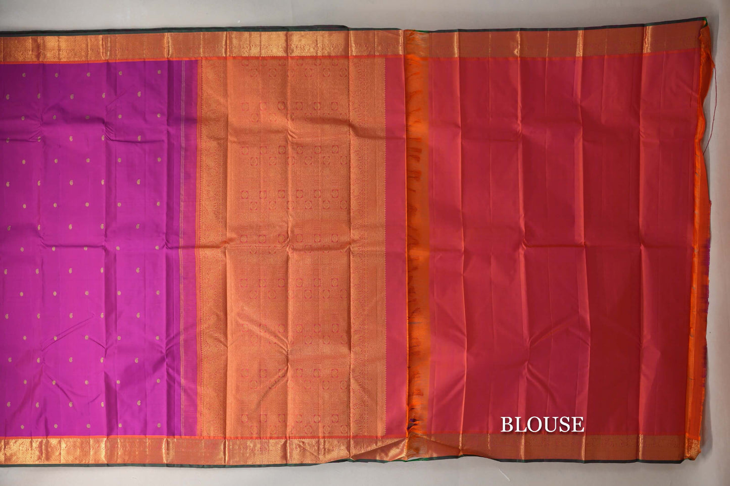 Magenta Vintage Kanjivaram Silk Saree blouse