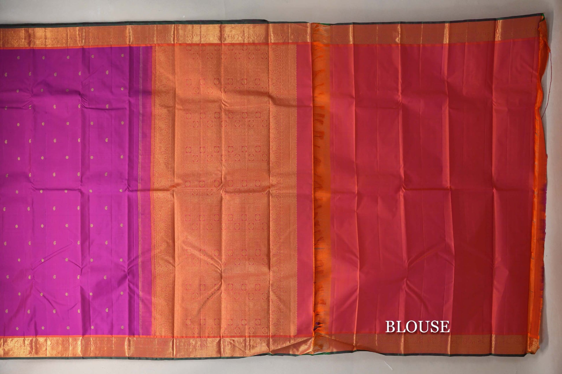 Magenta Vintage Kanjivaram Silk Saree blouse