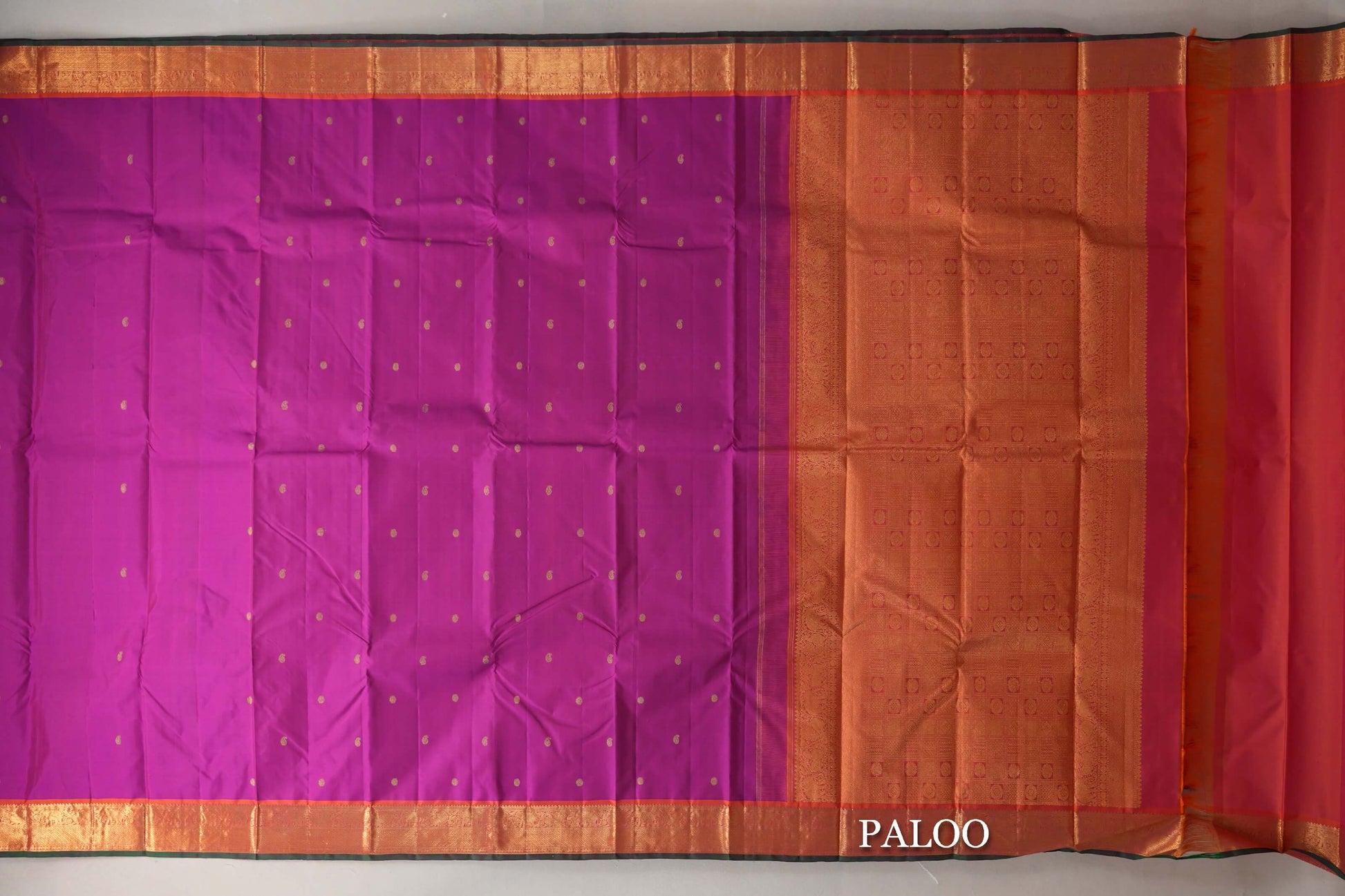 Magenta Vintage Kanjivaram Silk Saree paloo