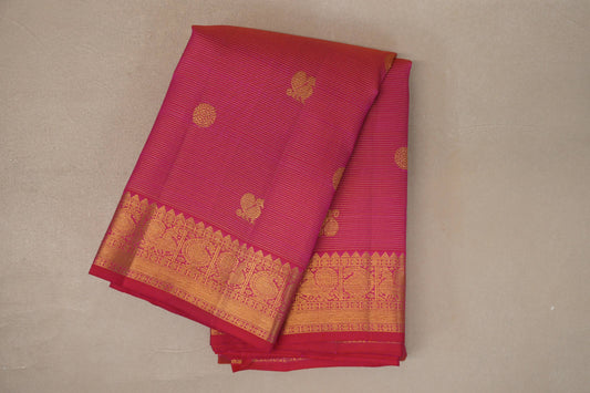 Orangish Pink Vintage Kanjivaram Silk Saree by Shreenivas Silks PSSR019650