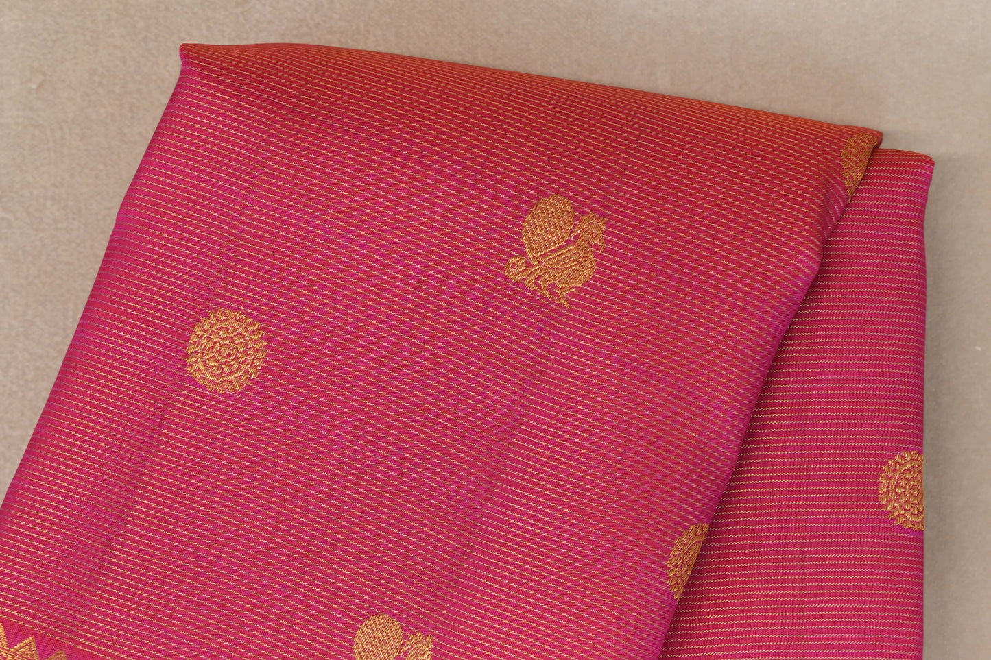 Orangish Pink Vintage Kanjivaram Silk Saree by Shreenivas Silks PSSR019650