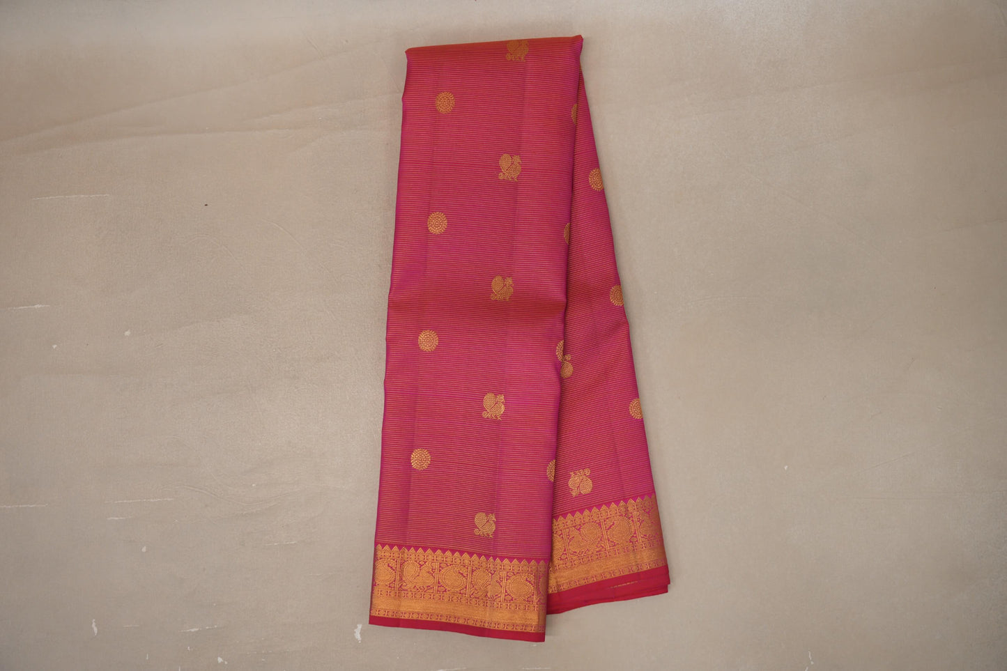 Orangish Pink Vintage Kanjivaram Silk Saree by Shreenivas Silks PSSR019650